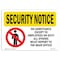 Signmission OSHA Security Sign, 10" Height, 14" Width, Rigid Plastic, No Admittance Except Employees, Landscape OS-SN-P-1014-L-11570 - alternate 1